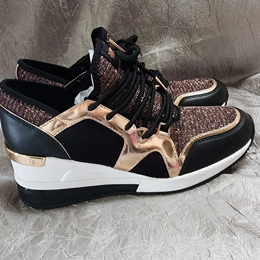 MICHAEL KORS WEDGE SNEAKERS SZ 6.5 NWT - Picture 2 of 15